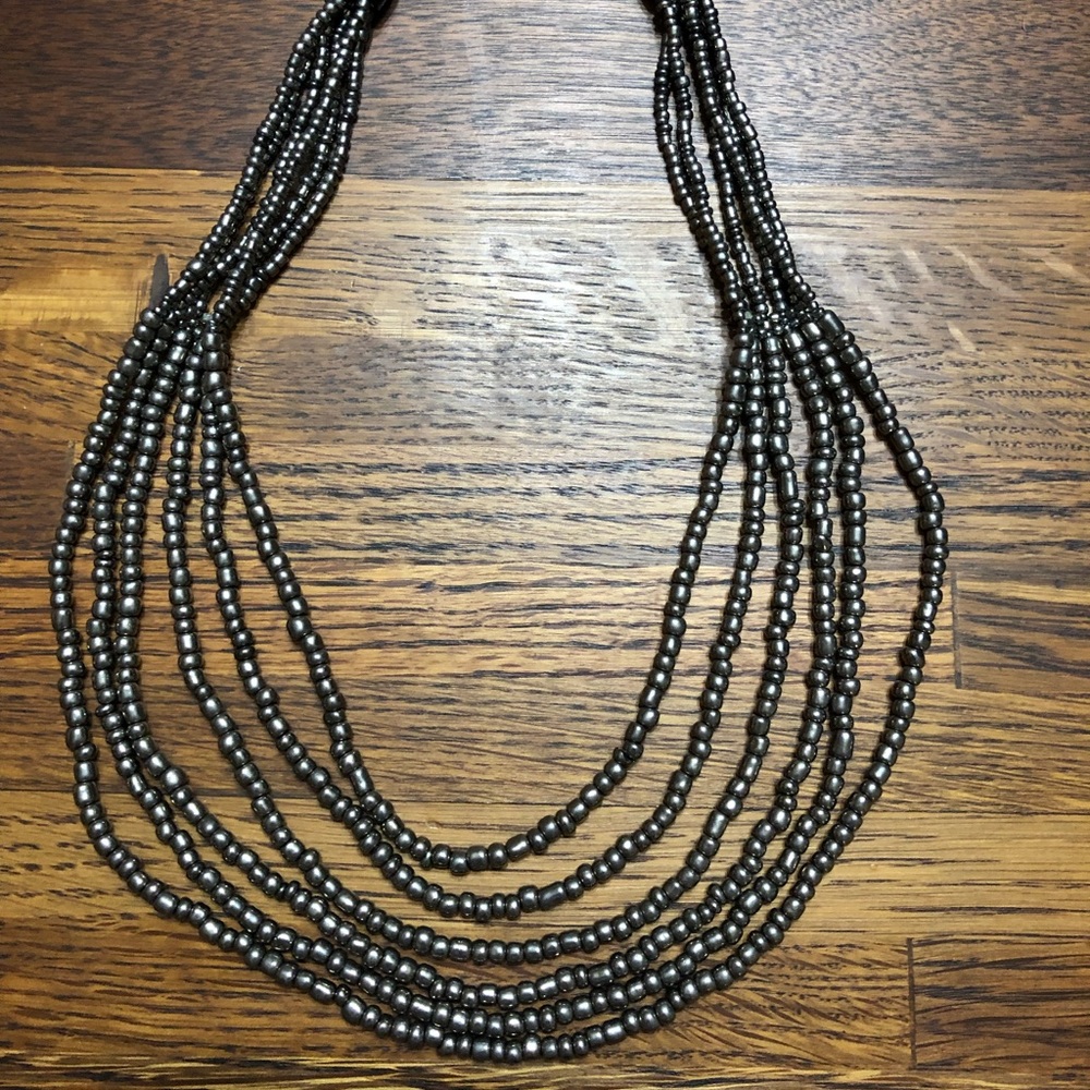 Cookie Lee Metallic Slate Bead Necklace